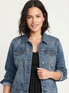 Old Navy Women’s Stretch Denim Jean Jacket Medium Wash Size M